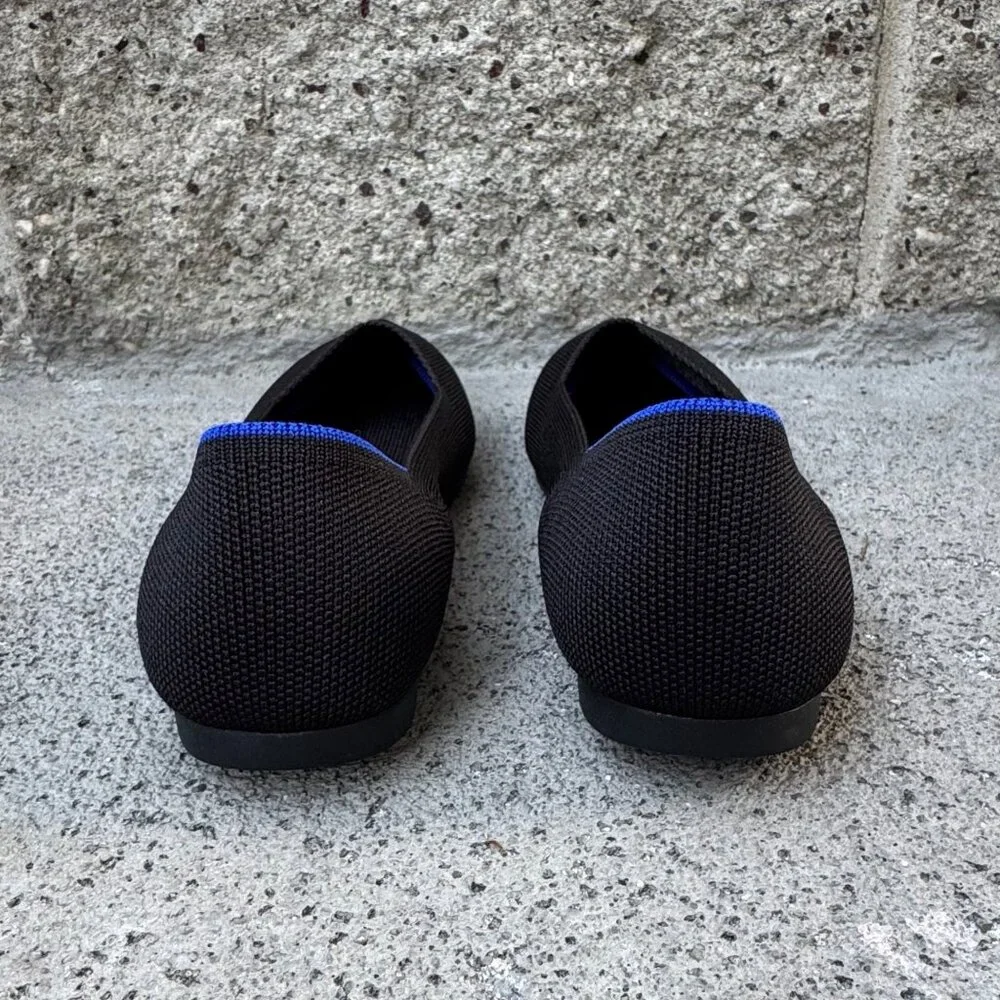 ROTHY'S Black The Point II Shoes Womens 8.5 Black Slip On Flats Rothys Pointed - Picture 4 of 10